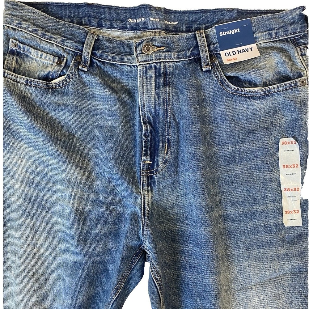 Old Navy‎ Men's Blue Straight Fit Denim Jeans  5-Pocket 38X32